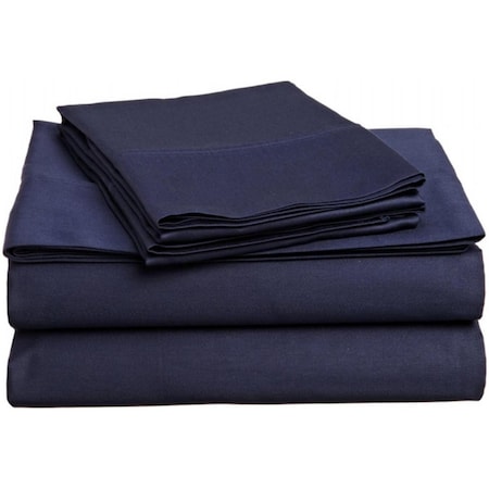 Impressions By Luxor Treasures 400 Thread Count Egyptian Cotton Twin XL Sheet Set Solid Navy Blue 400XLSH SLNB